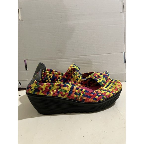 Rock Spring women size 9.5 Multi/neon elastic slip on Wedge Heel shoes - Picture 5 of 8